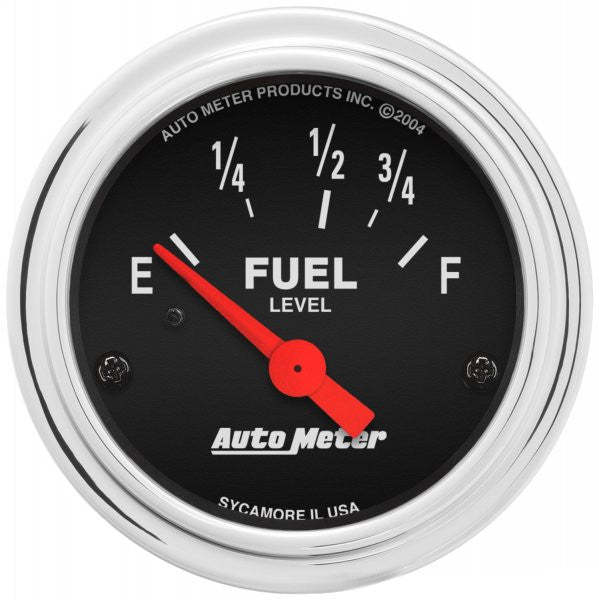 Autometer Traditional Chrome Series Fuel Level Gauge for Early Ford Senders
