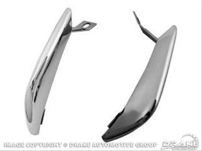 Mustang Rear Bumper Overriders Chrome 64-66